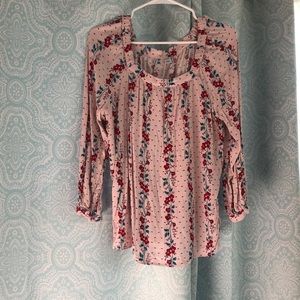 Women’s L Old Navy floral tunic blouse